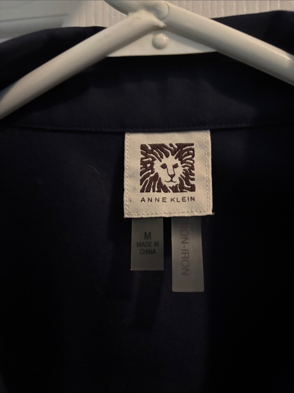 Anne Klein Navy Collar Button-Up Top - Picture 2 of 2
